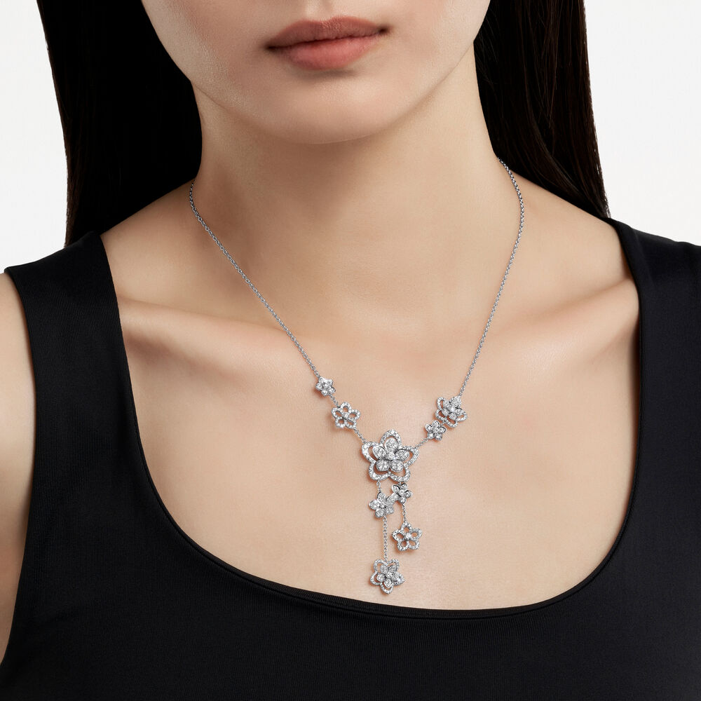 Wild Flower Diamond Drop Necklace